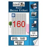 A4 Hazır Etiket 22X12 Mm 10 Sayfa 1 Paket 160 Lı Kendinden Yapışkanlı Fotokopi Lazer İnkjet Kağıdı Yazıcılar İçin Uyumlu