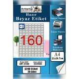 A4 Hazır Etiket 22X12 Mm 20 Sayfa 1 Paket 160 Lı Kendinden Yapışkanlı Fotokopi Lazer İnkjet Kağıdı Yazıcılar İçin Uyumlu