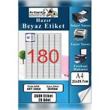 A4 Hazır Etiket 30X9 Mm 20 Sayfa 1 Paket 180 Li Kendinden Yapışkanlı Fotokopi Lazer İnkjet Kağıdı Yazıcılar İçin Uyumlu