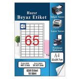 A4 Hazır Etiket 38.1X21.2 Mm 10 Sayfa 1 Paket 65 Li Kendinden Yapışkanlı Fotokopi Lazer İnkjet Kağıdı Yazıcılar İçin Uyumlu