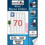 A4 Hazır Etiket 40X20 Mm 10 Sayfa 1 Paket 70 Li Kendinden Yapışkanlı Fotokopi Lazer İnkjet Kağıdı Yazıcılar İçin Uyumlu