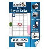 A4 Hazır Etiket 46.4X21.2 Mm 10 Sayfa 1 Paket 52 Li Kendinden Yapışkanlı Fotokopi Lazer İnkjet Kağıdı Yazıcılar İçin Uyumlu