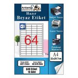 A4 Hazır Etiket 48.5X16.9 Mm 10 Sayfa 1 Paket 64 Lü Kendinden Yapışkanlı Fotokopi Lazer İnkjet Kağıdı Yazıcılar İçin Uyumlu