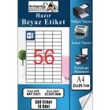 A4 Hazır Etiket 52.5x21.2 mm 10 Sayfa 1 Paket 56 lı Kendinden Yapışkanlı Fotokopi Lazer İnkjet Kağıdı Yazıcılar İçin Uyu