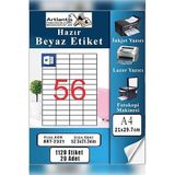 A4 Hazır Etiket 52.5X21.2 Mm 20 Sayfa 1 Paket 56 Lı Kendinden Yapışkanlı Fotokopi Lazer İnkjet Kağıdı Yazıcılar İçin Uyumlu