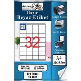 A4 Hazır Etiket 52.5X35 Mm 10 Sayfa 1 Paket Kendinden Yapışkanlı Fotokopi Lazer İnkjet Kağıdı Yazıcılar İçin Uyumlu