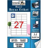 A4 Hazır Etiket 70X30 Mm 10 Sayfa 1 Paket 27 Li Kendinden Yapışkanlı Fotokopi Lazer İnkjet Kağıdı Yazıcılar İçin Uyumlu