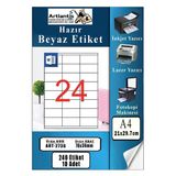 A4 Hazır Etiket 70X36 Mm 10 Sayfa 1 Paket 24 Lü Kendinden Yapışkanlı Fotokopi Lazer İnkjet Kağıdı Yazıcılar İçin Uyumlu