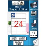 A4 Hazır Etiket 70X37.12 Mm 10 Sayfa 1 Paket 24 Lü Kendinden Yapışkanlı Fotokopi Lazer İnkjet Kağıdı Yazıcılar İçin Uyumlu