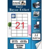A4 Hazır Etiket 70X42 Mm 10 Sayfa 1 Paket 21 Li Kendinden Yapışkanlı Fotokopi Lazer İnkjet Kağıdı Yazıcılar İçin Uyumlu