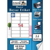 A4 Hazır Etiket 99.1X38.1 Mm 10 Sayfa 1 Paket Kendinden Yapışkanlı Fotokopi Lazer İnkjet Kağıdı Yazıcılar İçin Uyumlu