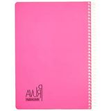 A4 Kareli 144 Yapraklı Spiralli Defter - Fuşya