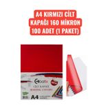 A4 KIRMIZI CİLT KAPAĞI 160 MİKRON 100 ADET (1 PAKET)