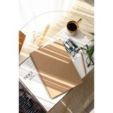 A4 Kraft Karton Kapak 70 Yaprak 110 Gram Kareli Not Defteri - Kahverengi