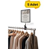A4 Mandallı Fiyatlık - 5 Adet - Etiketlik Sepet Raf Askılık Fiyat Etiketi Çerçeveli Market Mağaza Fiyatlık