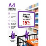A4 Mandallı Fiyatlık | Etiketlik Sepet Raf Askılık Fiyat Etiketi Çerçeveli Market Mağaza Mor