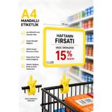 A4 Mandallı Fiyatlık | Etiketlik Sepet Raf Askılık Fiyat Etiketi Çerçeveli Market Mağaza Sarı