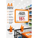 A4 Mandallı Fiyatlık | Etiketlik Sepet Raf Askılık Fiyat Etiketi Çerçeveli Market Mağaza Turuncu
