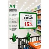 A4 Mandallı Fiyatlık | Etiketlik Sepet Raf Askılık Fiyat Etiketi Çerçeveli Market Mağaza Yeşil