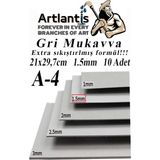 A4 Mukavva Gri 1.5 mm 10 Adet 1 Paket 21X29,7 cm A-4 Mukavva 1,5 mm Kalınlığında A-4 Mukavva - Çok Renkli