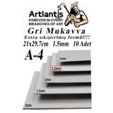 A4 Mukavva Gri 1.5 Mm 10 Adet 1 Paket 21X29,7 Cm A-4 Mukavva 1,5 Mm Kalinliginda A-4 Mukavva