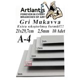 A4 Mukavva Gri 2.5 mm 10 Adet 1 Paket 21x29,7 cm A-4 Mukavva 2,5 mm Kalınlığında A-4 Mukavva