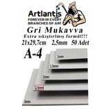 A4 Mukavva Gri 2.5 Mm 50 Adet 1 Paket 21X29,7 Cm A-4 Mukavva 2,5 Mm Kalinliginda A-4 Mukavva