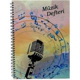 A4 Müzik Defteri, Spiralli Karton Kapak, 40 Yaprak, Kaliteli ve Şık Tasarım - Ahşap - Seçenek 1
