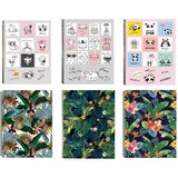 A4 Plastik P.p Kapak 120 Yaprak Kareli Desenli Telli Defter Seti - 6 lı Set