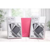 A4 Pvc Cilt Kapakları 100 Adet – Spiral Ciltleme Kapak Seti – Dayanıklı Şeffaf / Renkli Cilt Kapak - Pembe