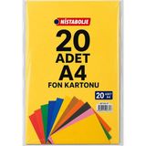 A4 Renkli Fon Kartonu 23X34 10'lu (2'li Paket) 10 Renk - Çok Renkli