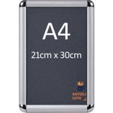 A4 Rondo Çerçeve - Afiş Çerçevesi - Belge Çerçevesi - Açılır Kapanır Alüminyum Görünümlü Çerçeve ( PLASTİK )