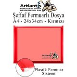 A4 Şeffaf Fermuarlı Dosya Kırmızı 1 Adet Pvc Fermuarlı Evrak Dosyası 24X34CM Çıtçıtlı Belge Evrak Dosyası Ofis Büro Okul - Standart - 24x34 cm