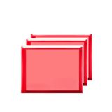 A4 Şeffaf Fermuarlı Dosya Kırmızı 3 Adet Pvc Fermuarlı Evrak Dosyası 24X34cm Çıtçıtlı Belge Evrak Dosyası Ofis Büro Okul