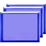 A4 Şeffaf Fermuarlı Dosya Mavi 3 Adet Pvc Fermuarlı Evrak Dosyası 24X34CM Çıtçıtlı Belge Ev - Çok Renkli