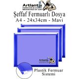 A4 Şeffaf Fermuarlı Dosya Mavi 3 Adet Pvc Fermuarlı Evrak Dosyası 24X34CM Çıtçıtlı Belge Evrak Dosyası Ofis Büro Okul - Standart - 24x34 cm