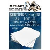 A4 Sertifika Kağıdı Kalın 100 Adet Gramajlı Fotokopi Kağıdı 220 gr Tüm Yazıcılara Uyumlu 21x29.7 cm Kalın Baskı Kağıdı