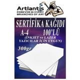 A4 Sertifika Kagidi Kalin 100 Adet Gramajli Fotokopi Kagidi 300 Gr Tum Yazicilara Uyumlu 21X29.7 Cm Kalin Baski Kagidi