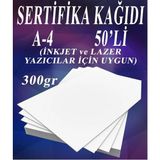 A4 Sertifika Kağıdı Kalın 50 Adet Gramajlı Fotokopi Kağıdı 300 gr Tüm Yazıcılara Uyumlu 2 - Çok Renkli