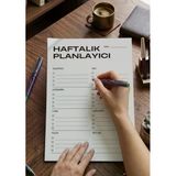 A4 Siyah Beyaz Haftalık Planlayıcı Profesyonel 50 Yaprak
