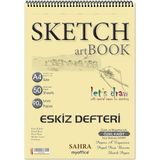 A4 Spiralli Eskiz Defteri – 50 Yaprak, 90 gr Ince Dokulu Ivory Kağıt Sketchbook - Standart