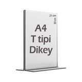A4 T-Tipi Dikey Şeffaf Föylük Menü Broşürlük Etiketlik lık