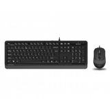 A4-Tech F1010 Q Turkce Siyah/Gri Multimedya Kablolu Set (Klavye-Mouse) F1010/Grı