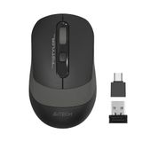 A4 Tech FG10CS Air2 Silent (Sessiz) 2.4Ghz Optik 2000Dpi Kablosuz Mouse | S.Grey | Şarj Edilebilir| 4 Kademe Çözünürlük | Air Çift Mod | Type-C Adaptör