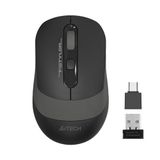A4 Tech FG10CS Air2 Silent (Sessiz) 2.4Ghz Optik 2000Dpi Kablosuz Mouse | S.Grey | Şarj Edilebilir| 4 Kademe Çözünürlük | Air Çift Mod | Type-C Adaptör