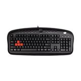 A4 Tech KB-28G Q Türkçe Multimedya Gaming (Oyuncu) Klavye, Oyunculara Özek Kaucuk Değiştirilebilir (A,s,w,d) Tuşlar Siyah - Option-1 - 001-Renkli