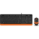 A4TECH F1010 Kablolu USB Q Trk Siyah/turuncu Klavye - Mouse Set