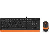 A4Tech Q TR Usb Multimedia Kablolu Klavye Mouse Seti Turuncu F1010