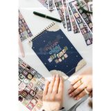 A5 18 Yaprak Vintage Alpha Pack Harf Sticker Defteri – 1962 Adet Harf, Rakam ve Noktalama İşaretleri Seti