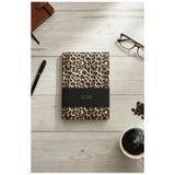A5 2026 Leopar Kapak Ajanda 168 Yaprak Suni Deri Leopar Kapaklı Ajanda Ayraçlı Planlayıcı 15X21cm Günlük